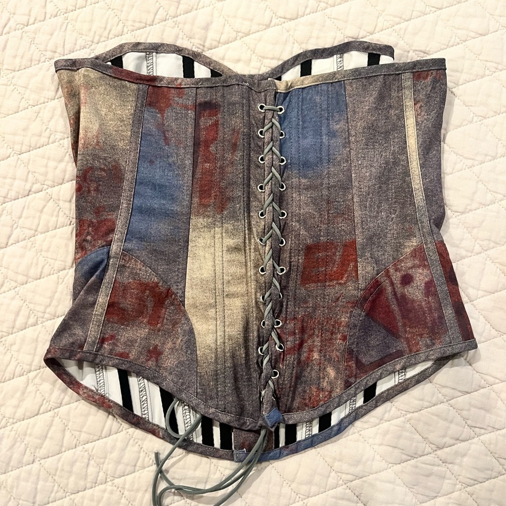 Tiger Mist Charcoal Corset Top - Picture 4 of 5